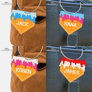 Custom Colors Baseball Ice Cream Bag Tag -  Softball Ice Cream - Baseball Bag Tag - Baseball Drip Keychain -Baseball Drip