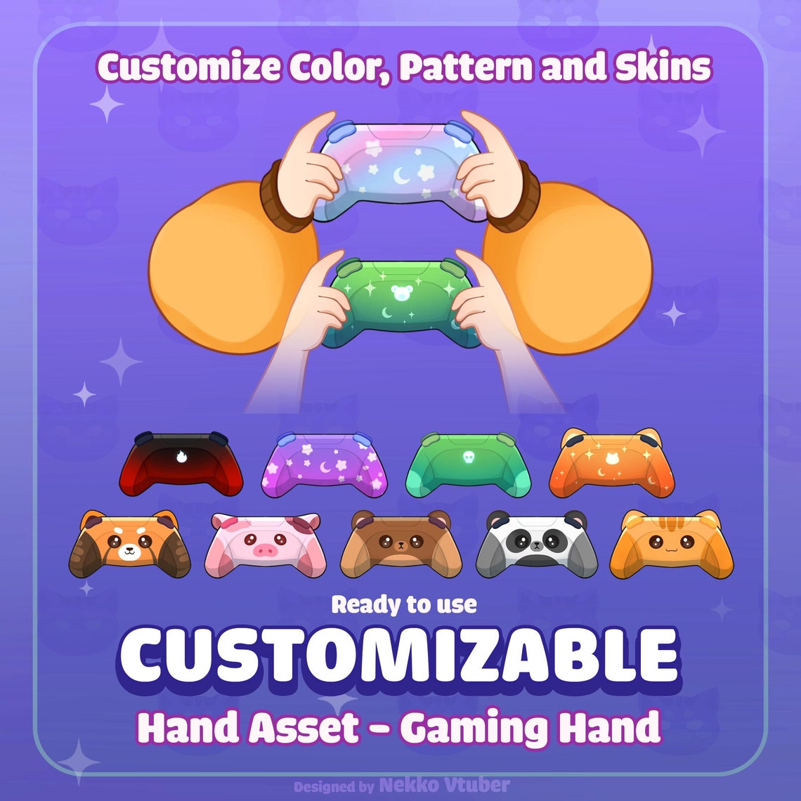 Avatar Hand Controller Custom Live2d Vtuber Game Hand Asset| Controller• Vtuber Hand Chibi ...