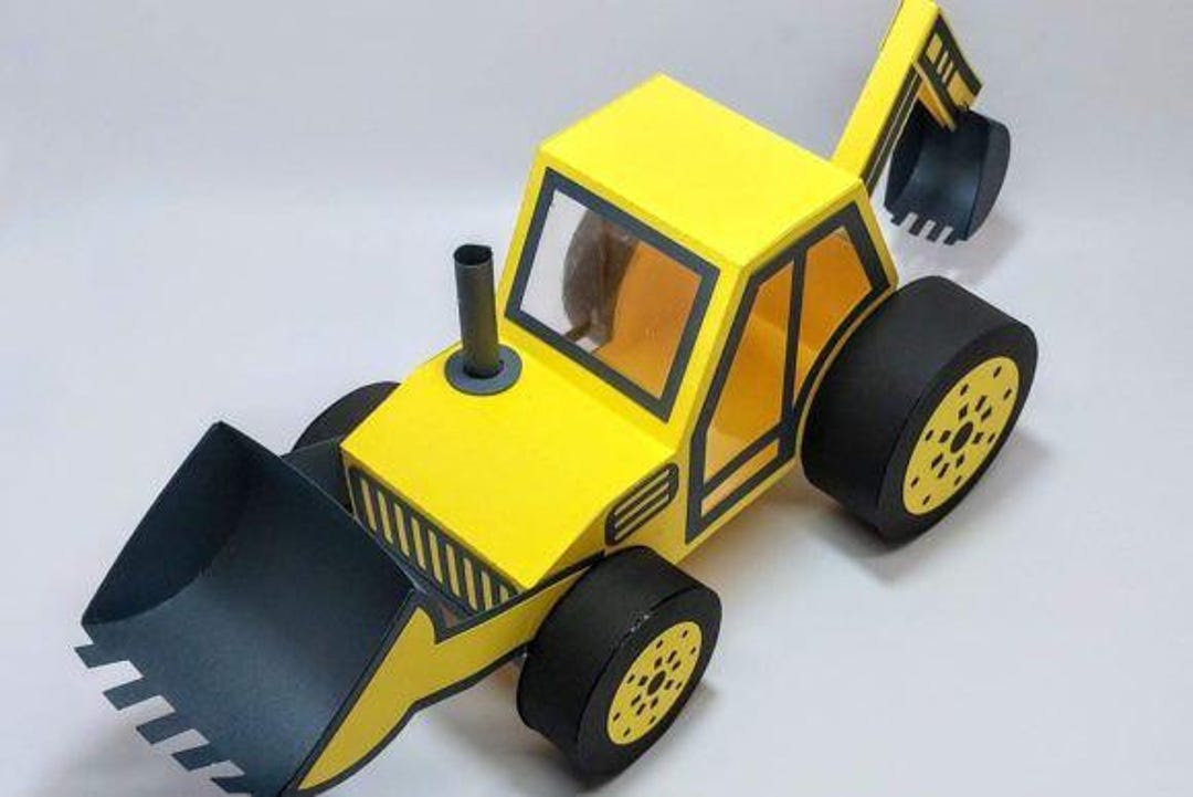 Backhoe Machine Paper Craft SVG Template - Etsy