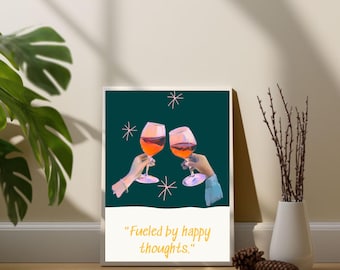 Angetrieben durch glückliche Gedanken Wand Kunst: Inspirierende Wohn Dekoration (Digitaldruck)
