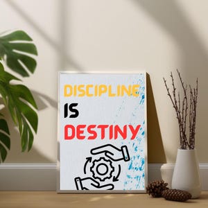 Discipline Definition Prints office poster office wall decor entrepreneur gift Office Decor Home Gym Poster Discipline instant download