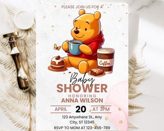 Winnie-the-Pooh Baby Shower Invitation: Hunny Theme (Digital Download)