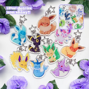 Eeveevolutions Keychains Umbreon Sylveon Espeon Eevee Leafeon Glaceon Vaporeon Flareon Jolteon manga otaku anime video game