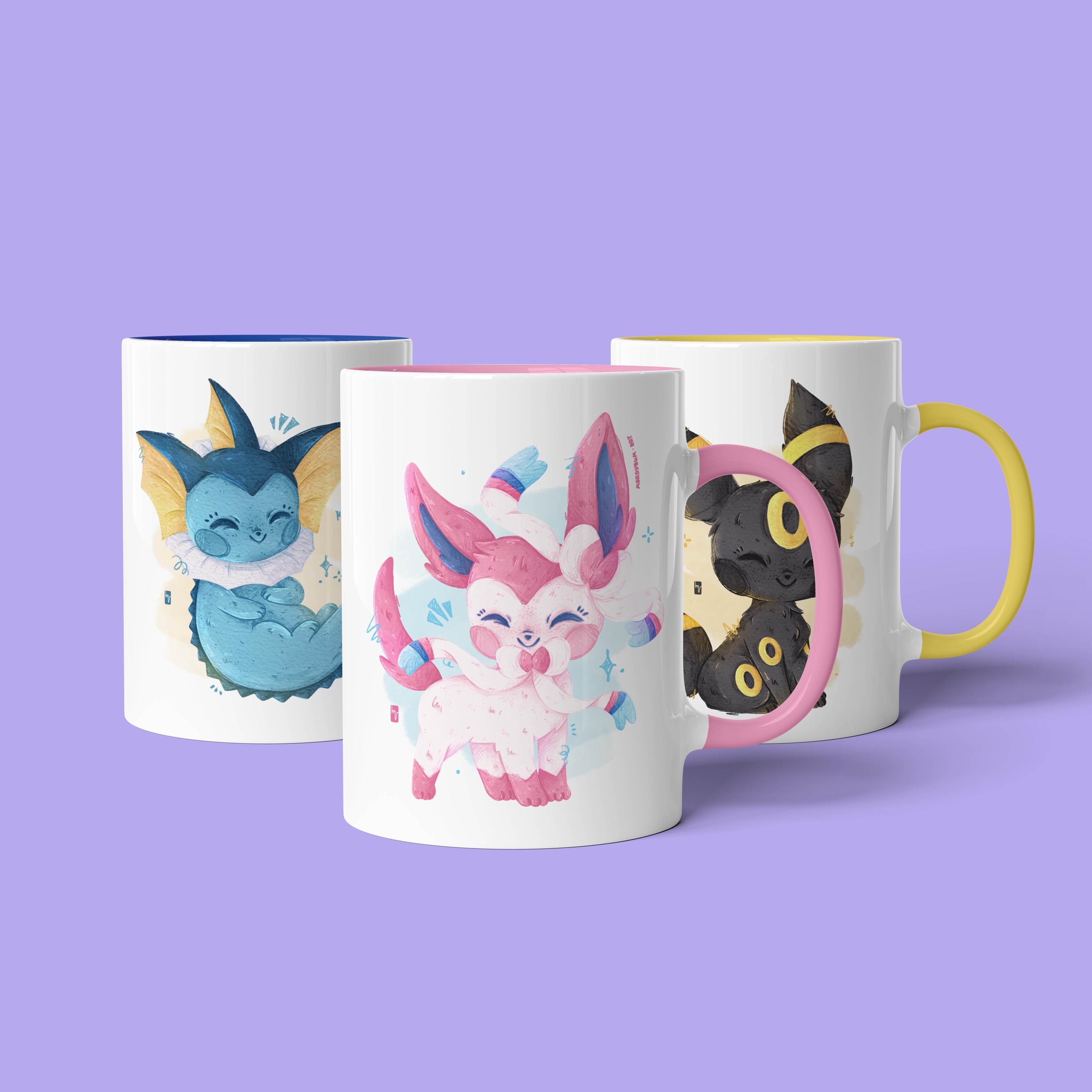 Eeveevolutions Mugs Umbreon Sylveon Espeon Eevee Leafeon Glaceon Vaporeon Flareon Jolteon manga otaku anime video game