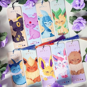 Marcador Eeveevolutions Umbreon Sylveon Espeon Eevee Leafeon Glaceon Vaporeon Flareon Jolteon mangá otaku anime videogame