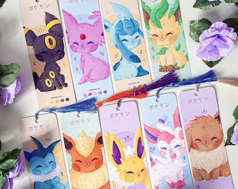 Eeveevolutions bookmark Umbreon Sylveon Espeon Eevee Leafeon Glaceon Vaporeon Flareon Jolteon manga otaku anime video game