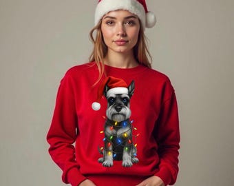 Christmas Schnauzer Sweatshirt: Festive Dog Lover Gift