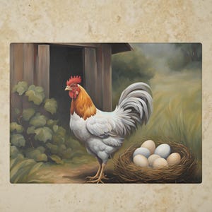 Landhaus Glas Schneidebrett Dekorative Schneidebrett Bauernhaus Huhn Dekor Bauernhaus Dekor Ranch Leben Housewarming Geschenk Schneidebrett Dekorativ