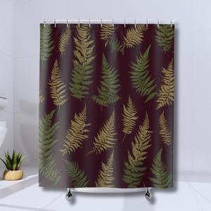 Botanical Fern Shower Curtain, Nature-Inspired Bathroom Decor, Boho Shower Curtain, Eco-Friendly Home Decor, Gift for Plant Lovers, Fern