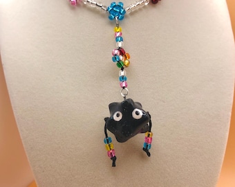 Sparkling Studio Ghibli Soot Sprite Daisy Chain Rainbow Necklace — Handmade!
