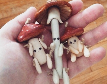 Set of THREE Handmade OOAK Mushroom Littles. You Choose Which!
