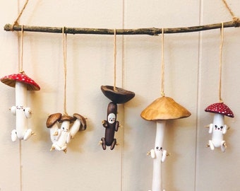 Set of FIVE Handmade OOAK Mushroom Littles. You Choose Which!