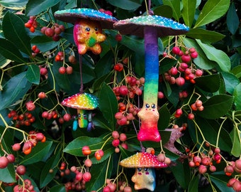 ONE Handmade Rainbow Psychedelic Mushroom, Made to Order
