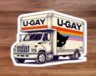 Lesbian U-Gay Joke Sticker, LGBTQ Pride Sticker, Lesbian Gift, Funny LGBT Sticker, Vinyl Sticker, Lesbian Sticker, Pride Gear