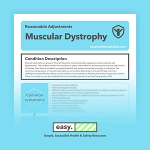 Muscular Dystrophy Reasonable Adjustments Guide, MD Workplace Support Strategies, Employee Inclusivity, Mobility and Accessibility Solutions