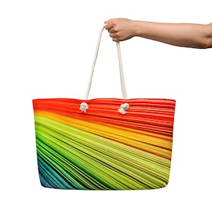Oversized beach bag XXL Large shopper bag for vacation & weekend Colorful beach bag with rope handles