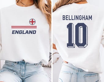 Bellingham #10 Star Player Flag Tribute Graphic Tee, England Jersey Style Inspired for Fans Soccer Design, Football World USA Unisex T-Shirt