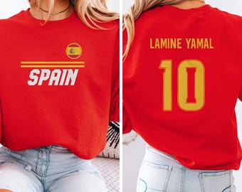 Lamine #10 Star Player Flag Tribute Graphic Tee, Spain Jersey Style Inspired for Fans Soccer Design, Football World USA Unisex T-Shirt
