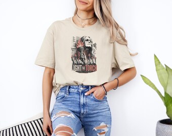 Light The Torch Gloria Steinem Shirt, Gift For Women's Rights Memorial TShirt, Activist Icon History Graphic Tee