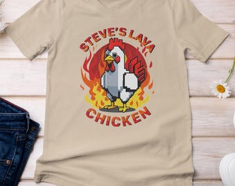 Lava Chicken, Funny Gaming Shirt, Pixel Miners Meme Funny Reference, Funny Shirt, Gamer Gift, Gift for Kids, Funny Sweatshirt