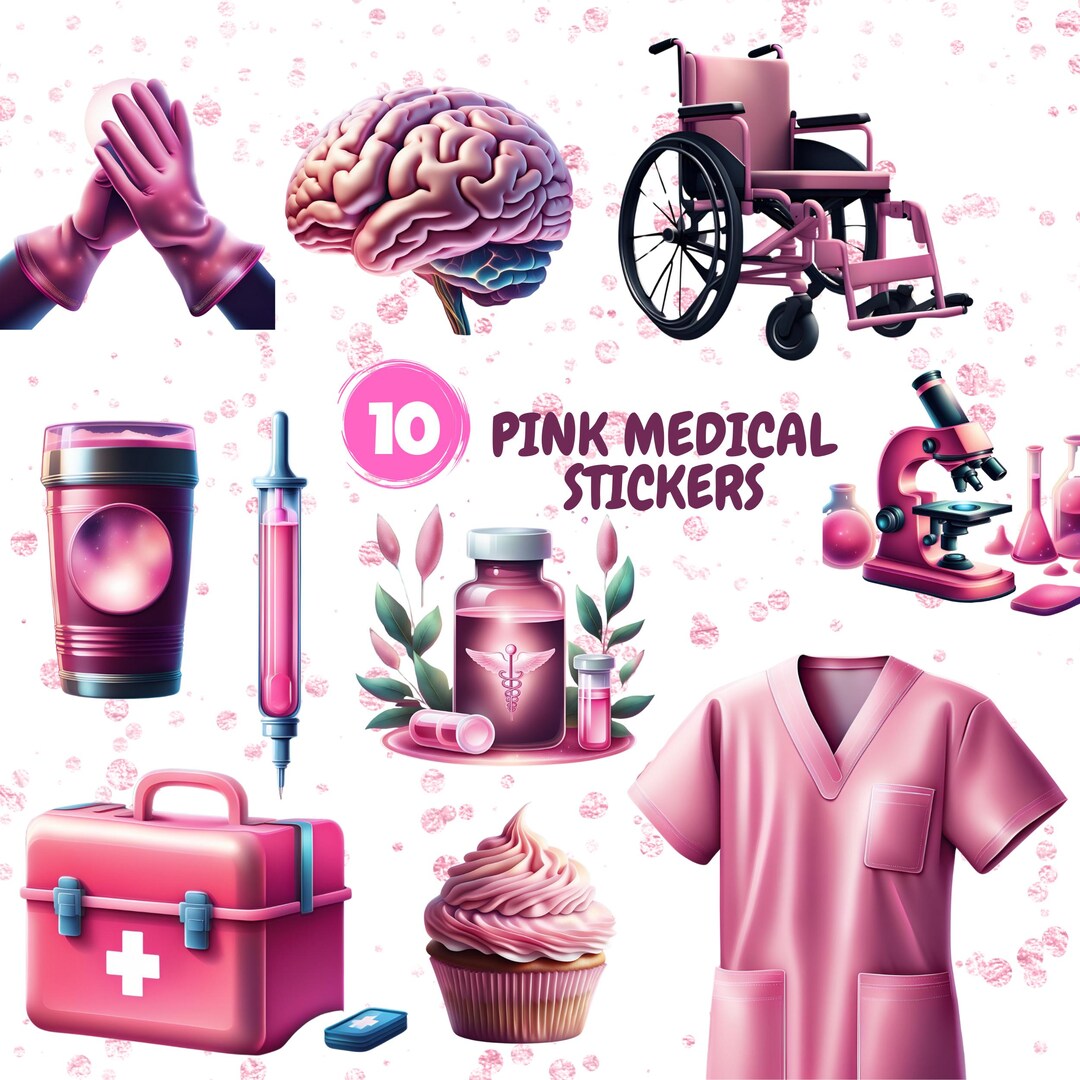Pink Medical Clipart Bundle: Doctor, Nurse Illustrations (digital ...