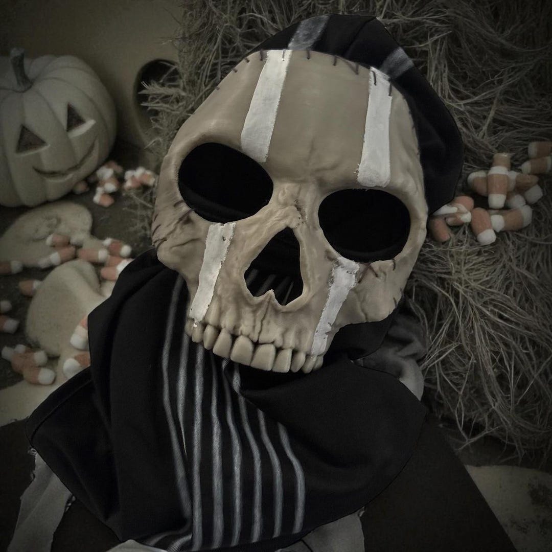 Disfraz De Fantasma Gritón Para Halloween – Máscara De Mueca Realista + Capa Con Esqueleto Y Guantes, Conjunto De Terror Para Adultos, Ideal Para Cosplay Y Casa Embrujada