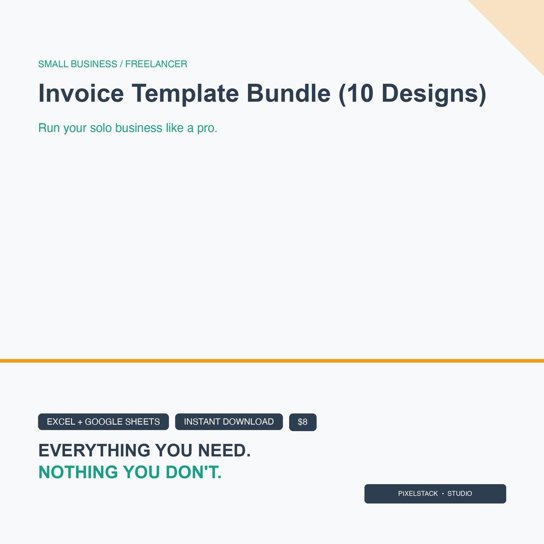 Invoice Template Bundle Excel Google Sheets Word Editable Printable ...