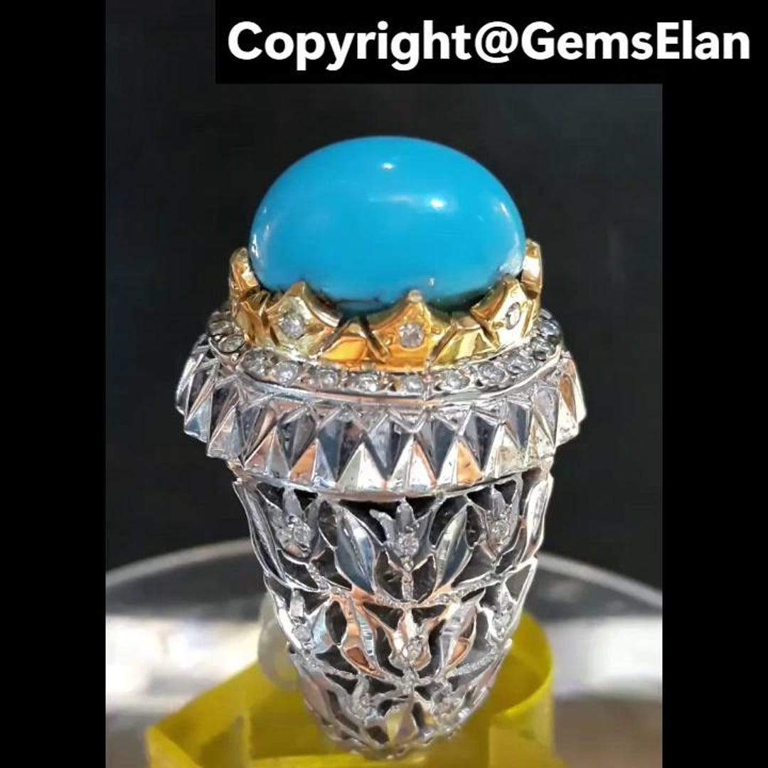 Original Xmas Neeshapuri Feroza Ring 925 Sterling Silver - Handmade ...