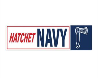 Hatchet Navy Bumper Stickers