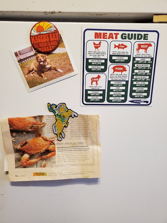 Silver Smoke and Meat Temperature Guide Magnet -  Norway