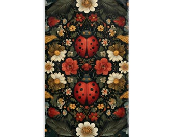 Toalla de mano con estampado de mariquita y flores, decoración para el hogar, decoración de cocina, regalo de inauguración de la casa, regalo de aniversario de boda, regalo para mamá