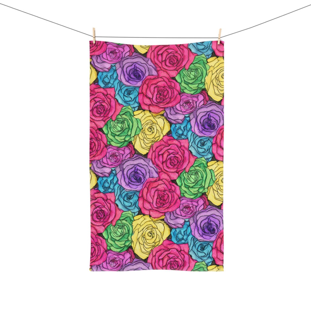 Roses Colorful Hand Towel Rose Home Decor Kitchen Gift Idea House ...