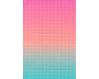 Kitchen Hand Towel Pink Orange Blue Gradient Dish Towel Tea Towel Hostess Gift Housewarming Gift Home Decor Cooking Gift