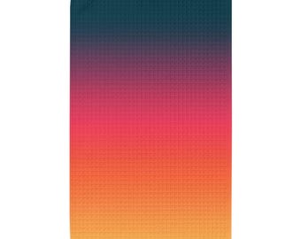 Sonnenuntergang Ombre Waffelgewebe Küchenhandtuch | Farbverlauf Geschirrtuch