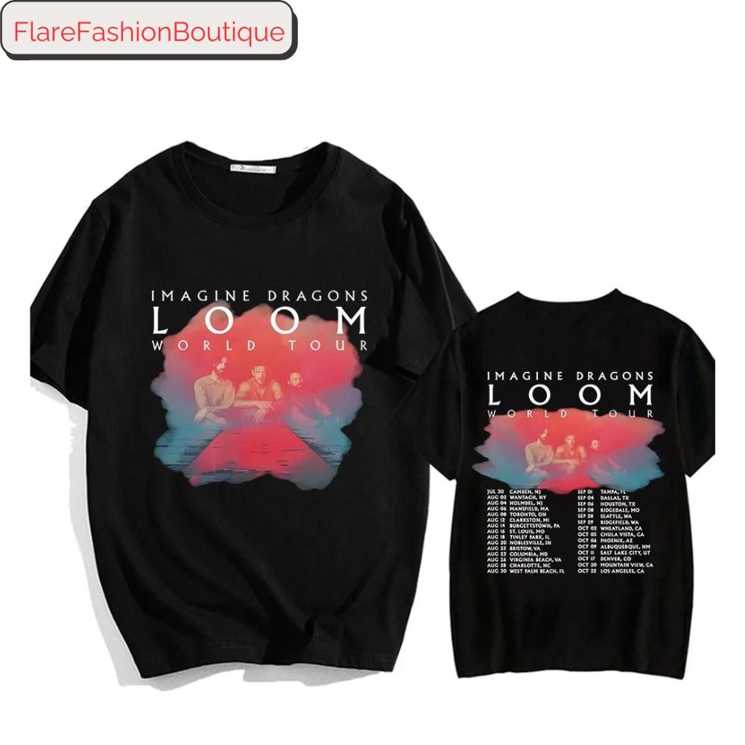 Agrination Women's Imagine Dragon Printed V-Neck T-Shirt - Short Sleeve Casual Top - View #8