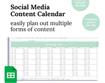 Contentkalender, contentplanner, socialmediaplanner, marketingkalender, taaktracker, digitale planner, maandplanner, marketingplan