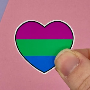 Polysexual Herz Sticker Set - Trans Rights - Wasserresistente Vinyl Aufkleber - Solidarity