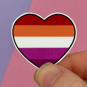Lesbian Pride Herz Sticker Set - Wasserresistente Vinyl Aufkleber - Solidarity