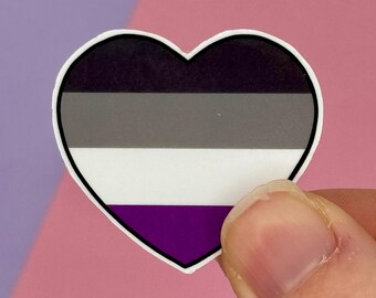 Conjunto de adesivos de coração assexual - Adesivos de vinil resistentes à água - Solidariedade