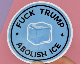 Adesivo Abolish ICE - Adesivo politico anti-Trump a forma di cubo di ghiaccio - 1 pezzo