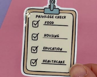 Adesivo in vinile per laptop con scritta "Verifica privilegi" - 1 pezzo