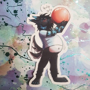 Sticker Vinyl aufgeblasener Emo Wolf
