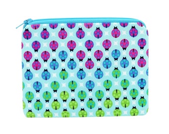 Ladybugs, Painted Ladies Tula Pink, Small Coin Purse Zipper Pouch