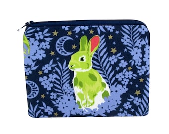 Rabbit Zipper Pouch, Hop To It Besties by Tula Pink, Small Coin Purse