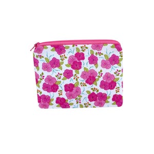 Tropical Zipper Pouch, Hawaiian Hibiscus Floral, Gift for Her