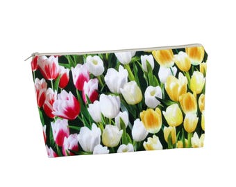 Zippered Make-up Bag, Tulip Time, Holland Tulips Bag