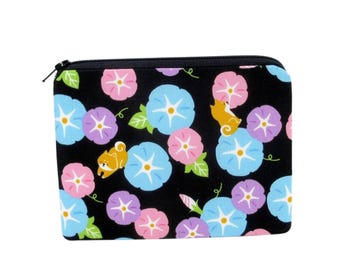 Dog Zipper Pouch, Morning Glory Dogs, Animal Coin Purse