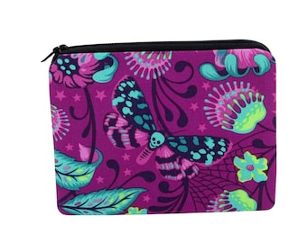 Moon Moth Bag, Small Zippered Pouch, Tula Pink De La Luna