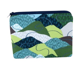 Hills Zipper Pouch, Trails and Hills Coin Purse