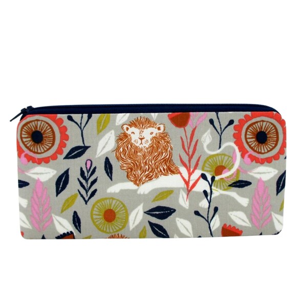 Zippered Pencil Pouch, August Lion Bag